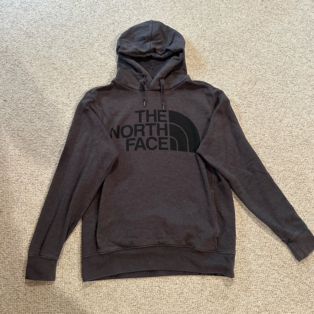 The North Face Men's Charcoal Gray Hooded Sweatshirt with front pockets